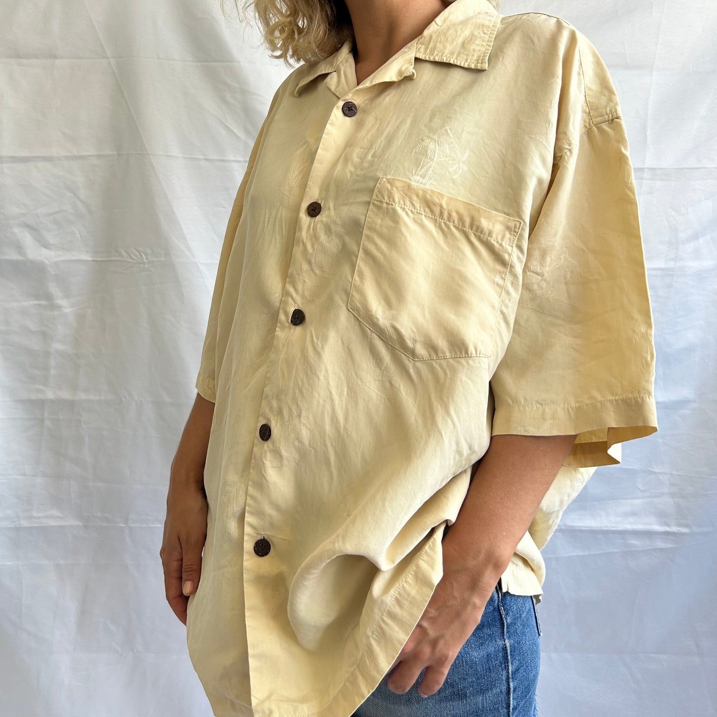 Vintage 100% Silk Short Sleeve Shirt