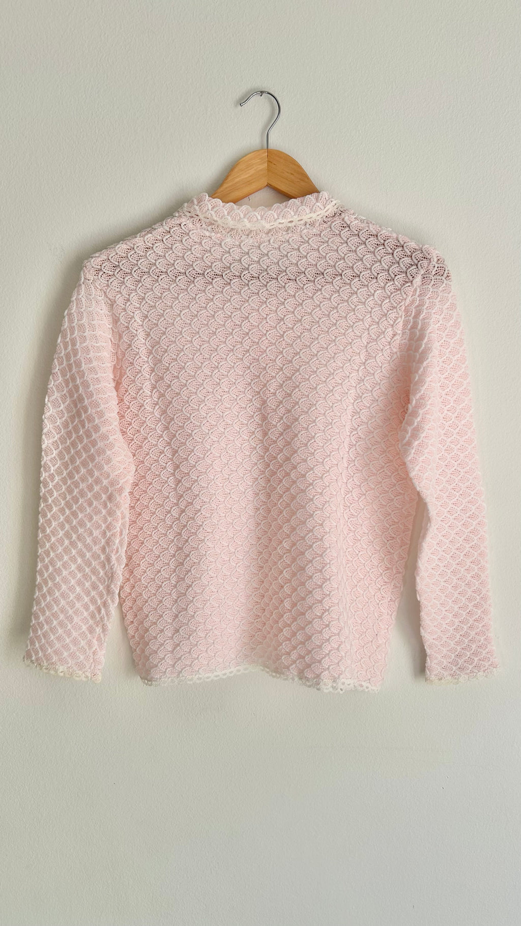 Light Pink Textured Vintage Cardigan