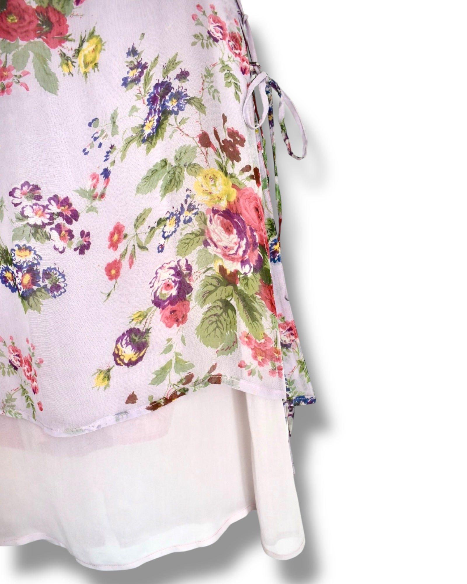 Vintage Lilac Floral Sheer Midi Dress
