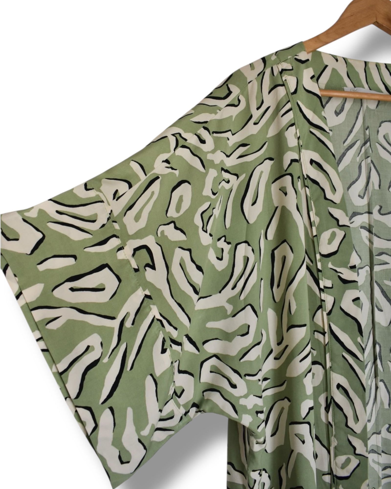 Vintage Abstract Green Kimono – Made in Brazil