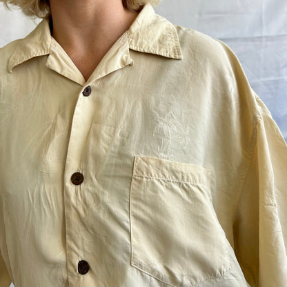 Vintage 100% Silk Short Sleeve Shirt