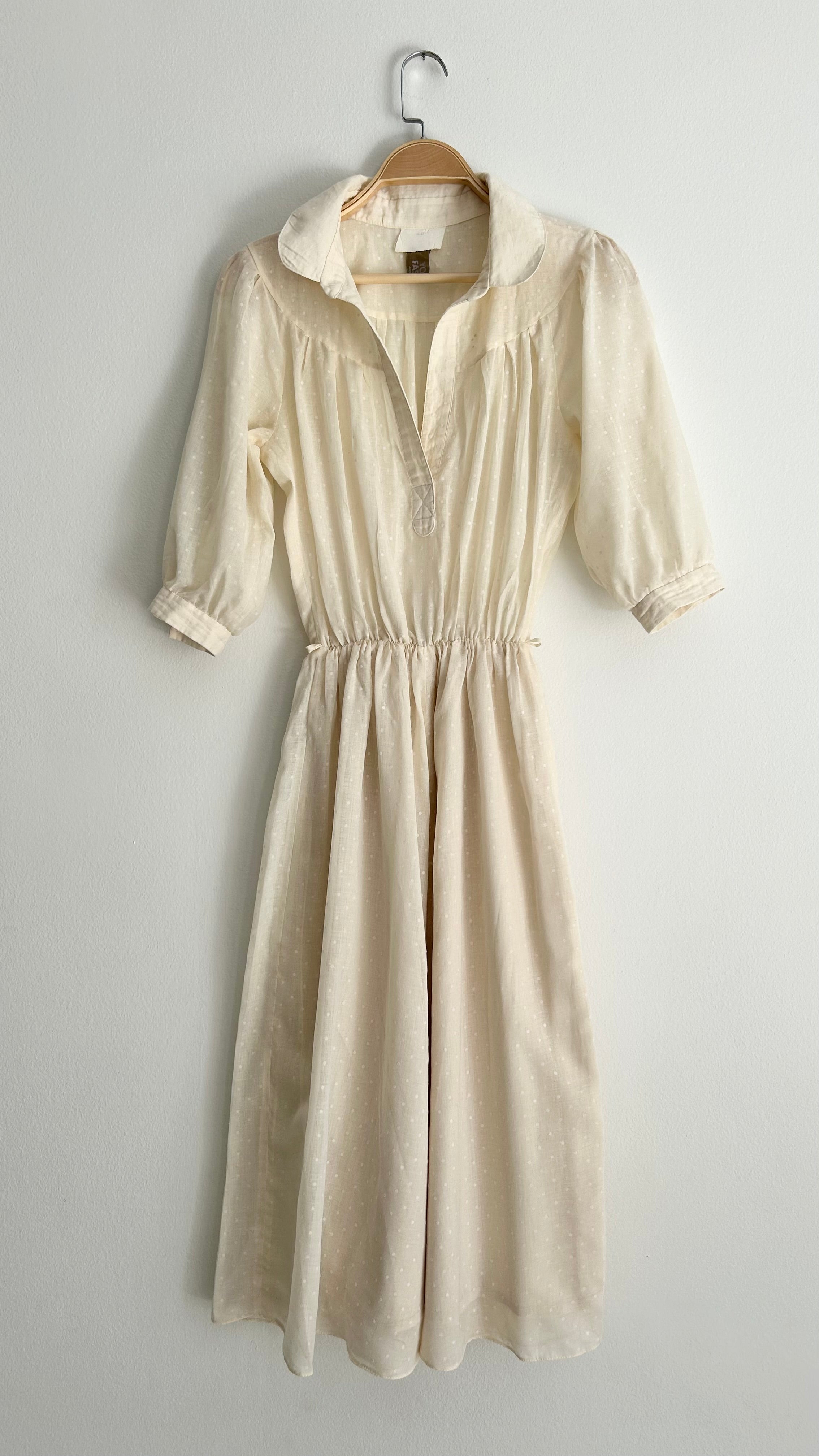 Vintage 1970s Long Dress – Sheer Top & Lined Skirt