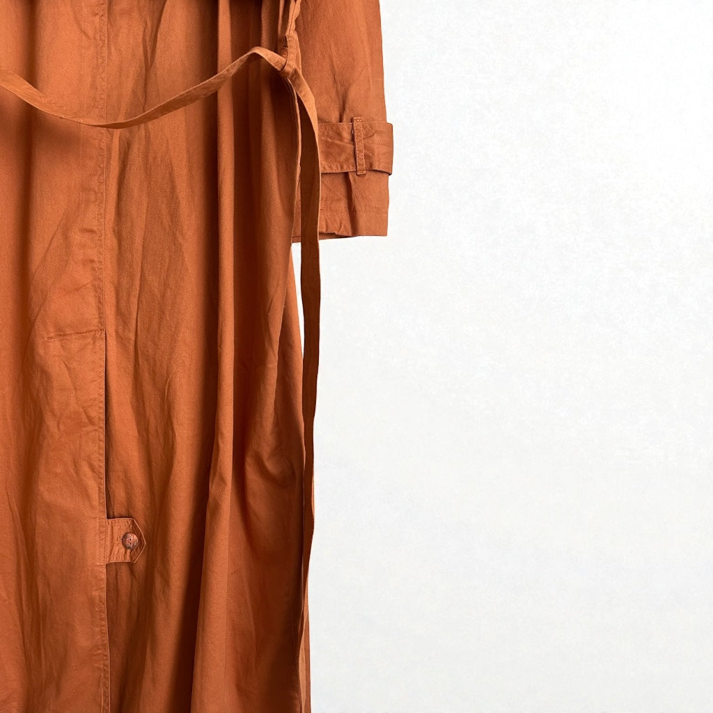 Vintage Oversized Trench Coat - Rust Terracotta