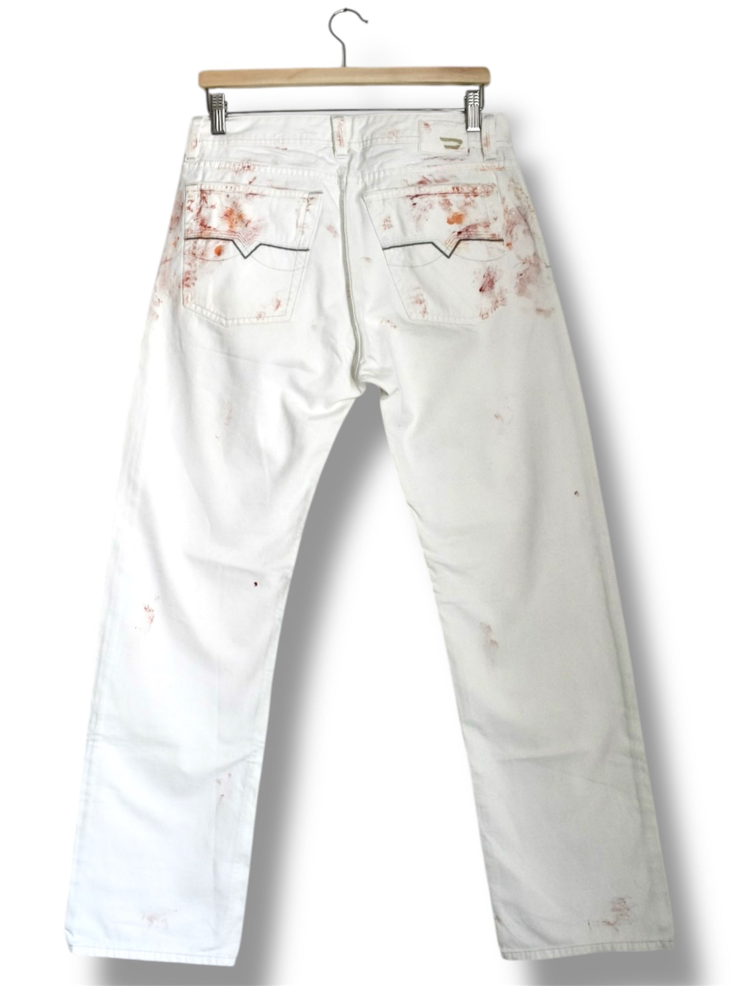 Rare 2007 Diesel “Only the Brave” White Paint-Splatter Jeans