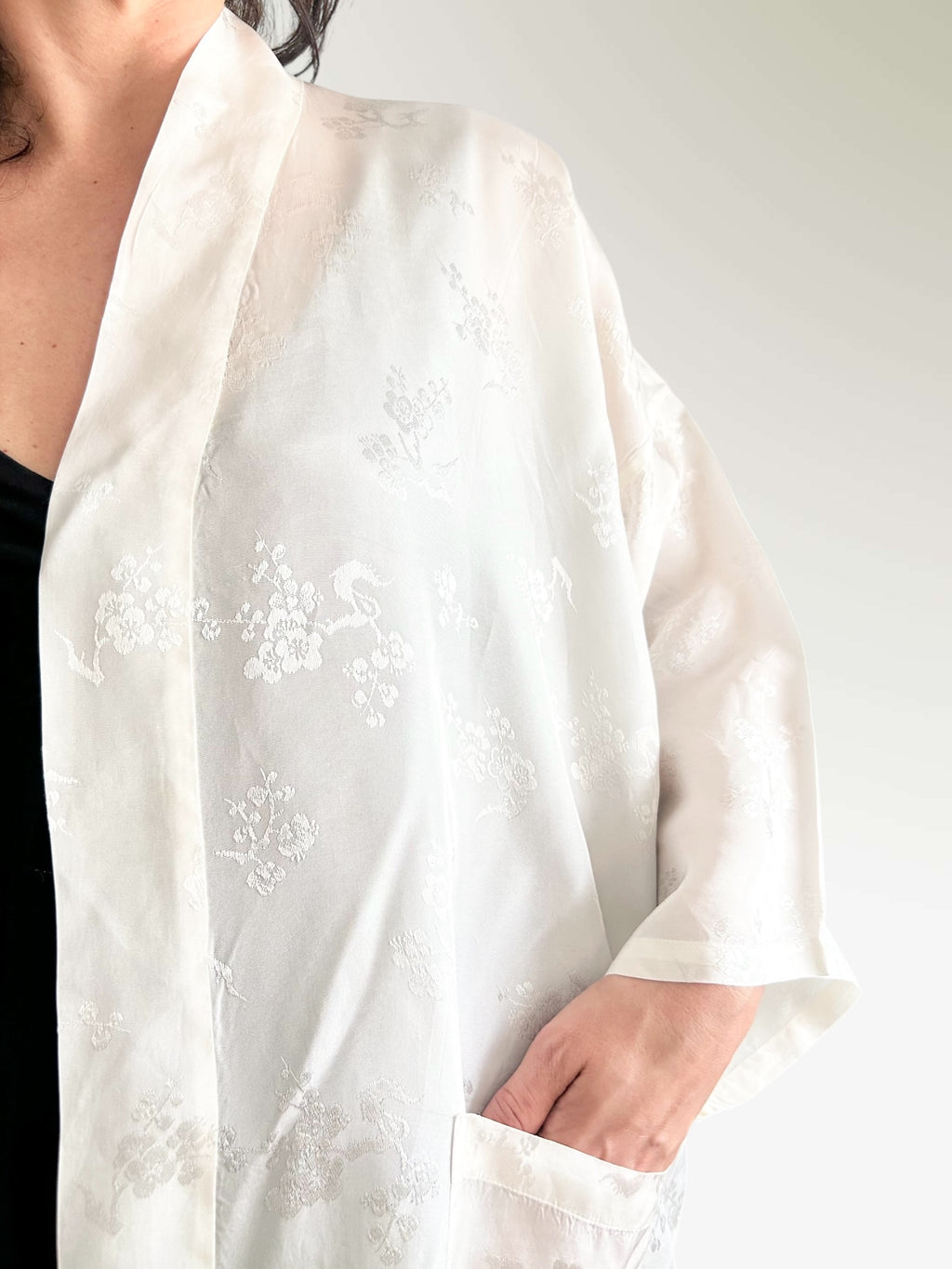 1980s Dragon Embroidered Rayon Kimono Robe