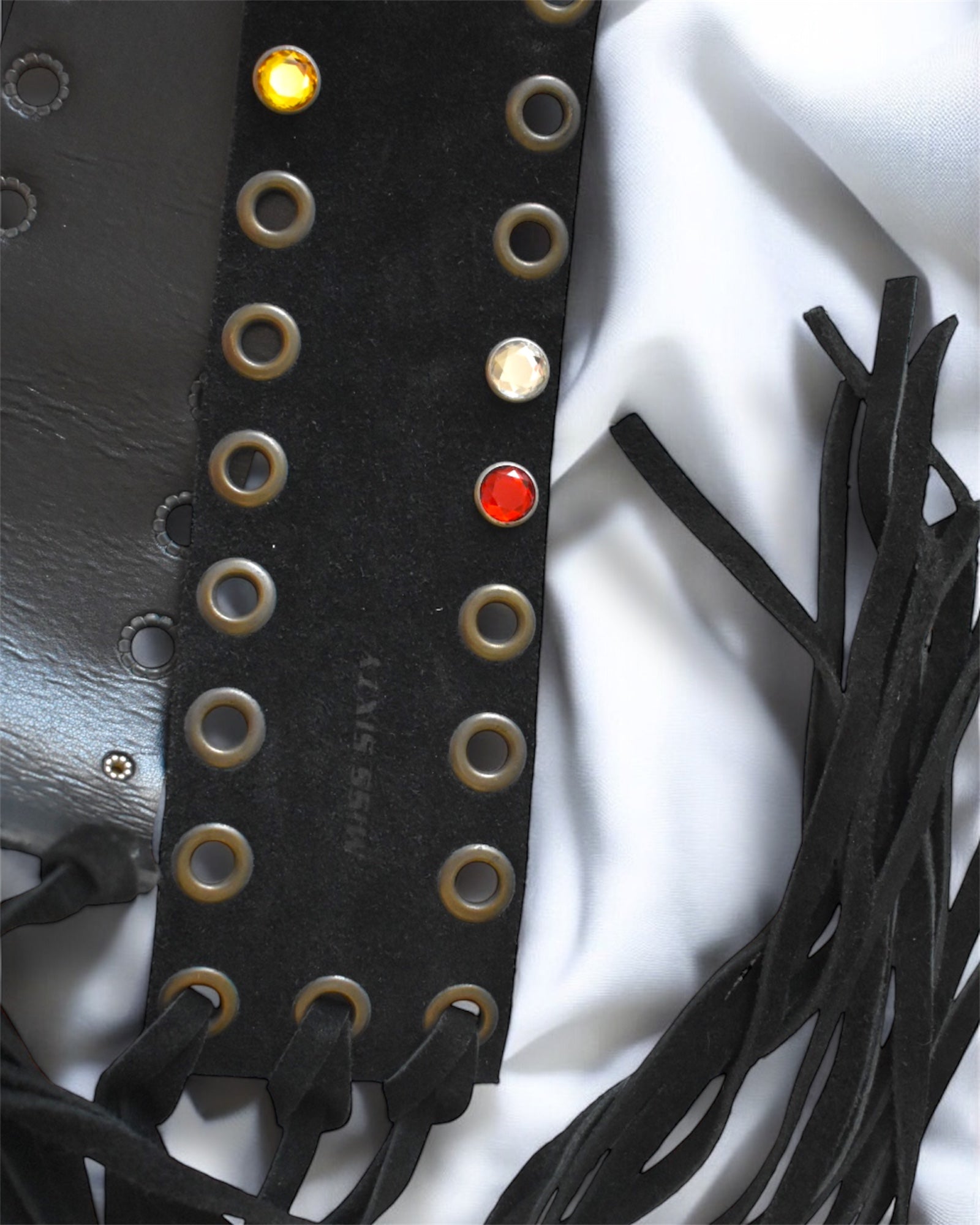 Miss Sixty “Ellie Belt” – Y2K Wide Suede Grommet Lace-Up Belt – Made in Italy – New with Tags