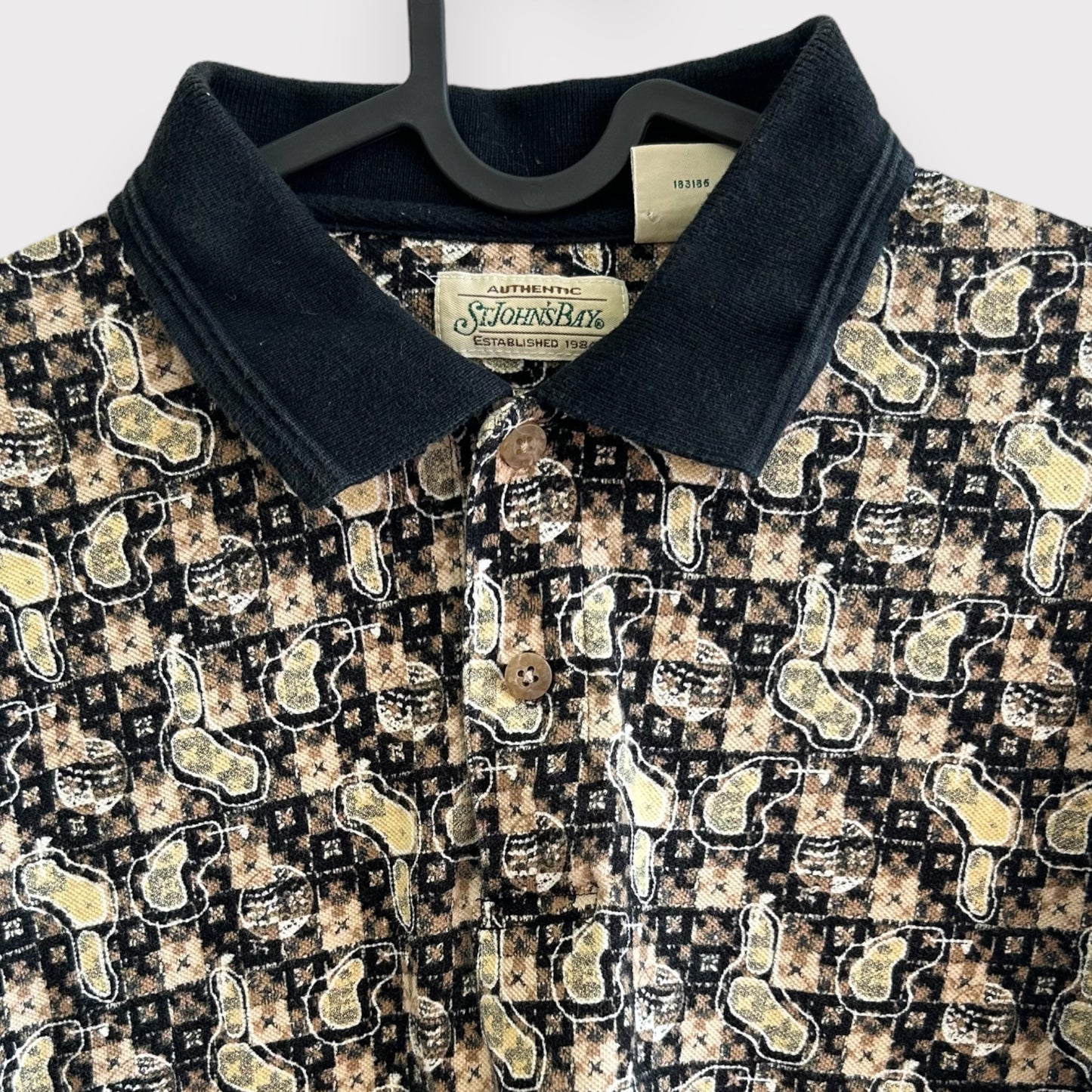 Vintage Patterned Polo T-shirt