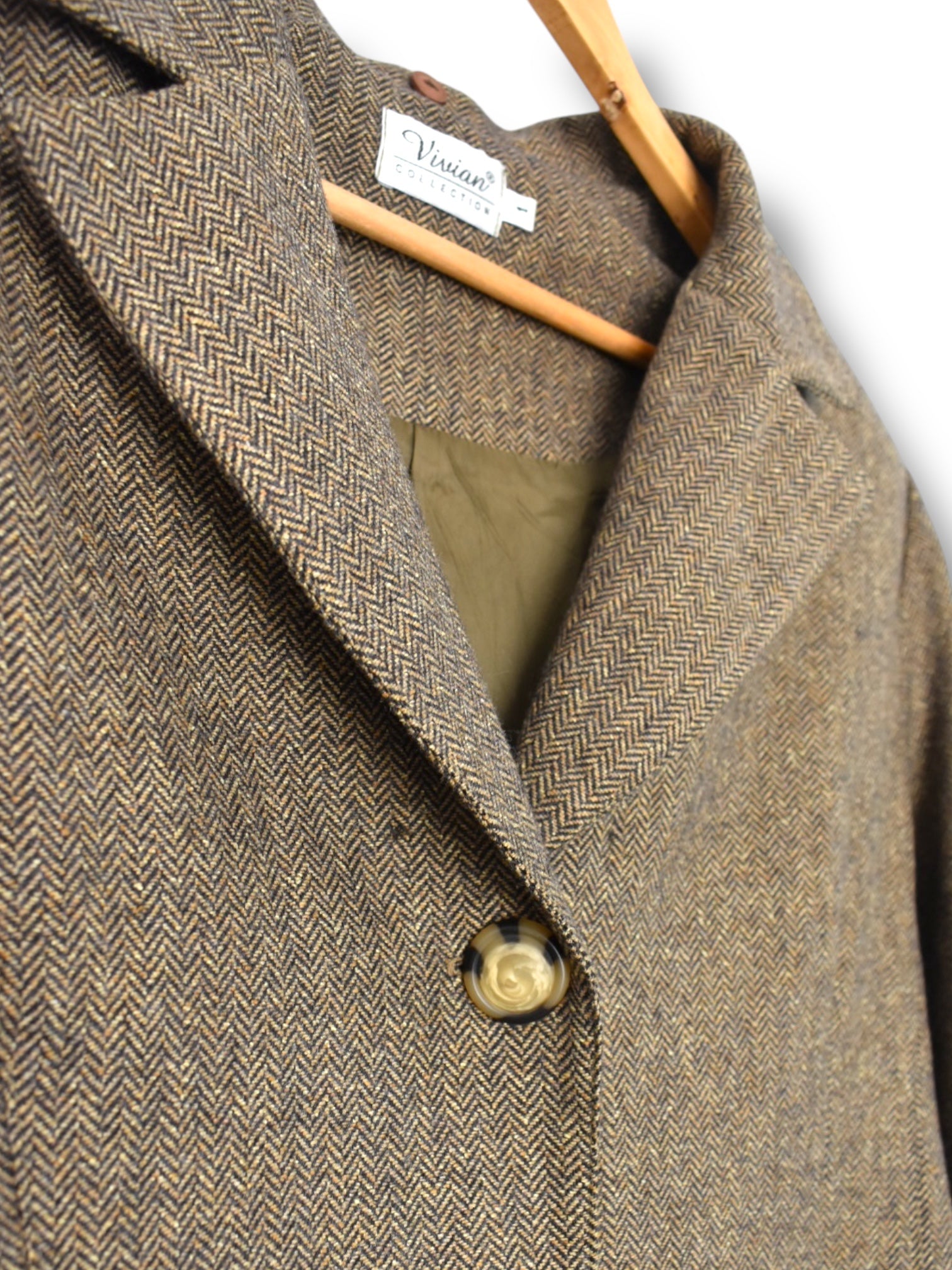 Vintage Wool Fishbone Blazer