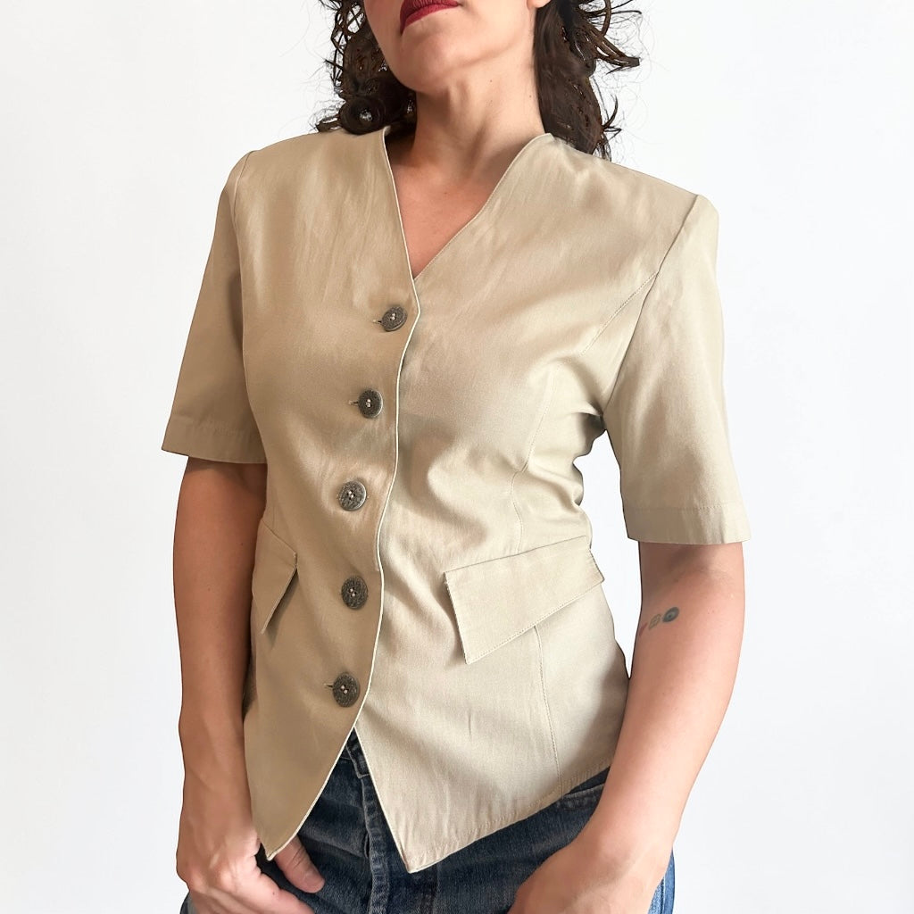 Vintage Structured Tailored Top