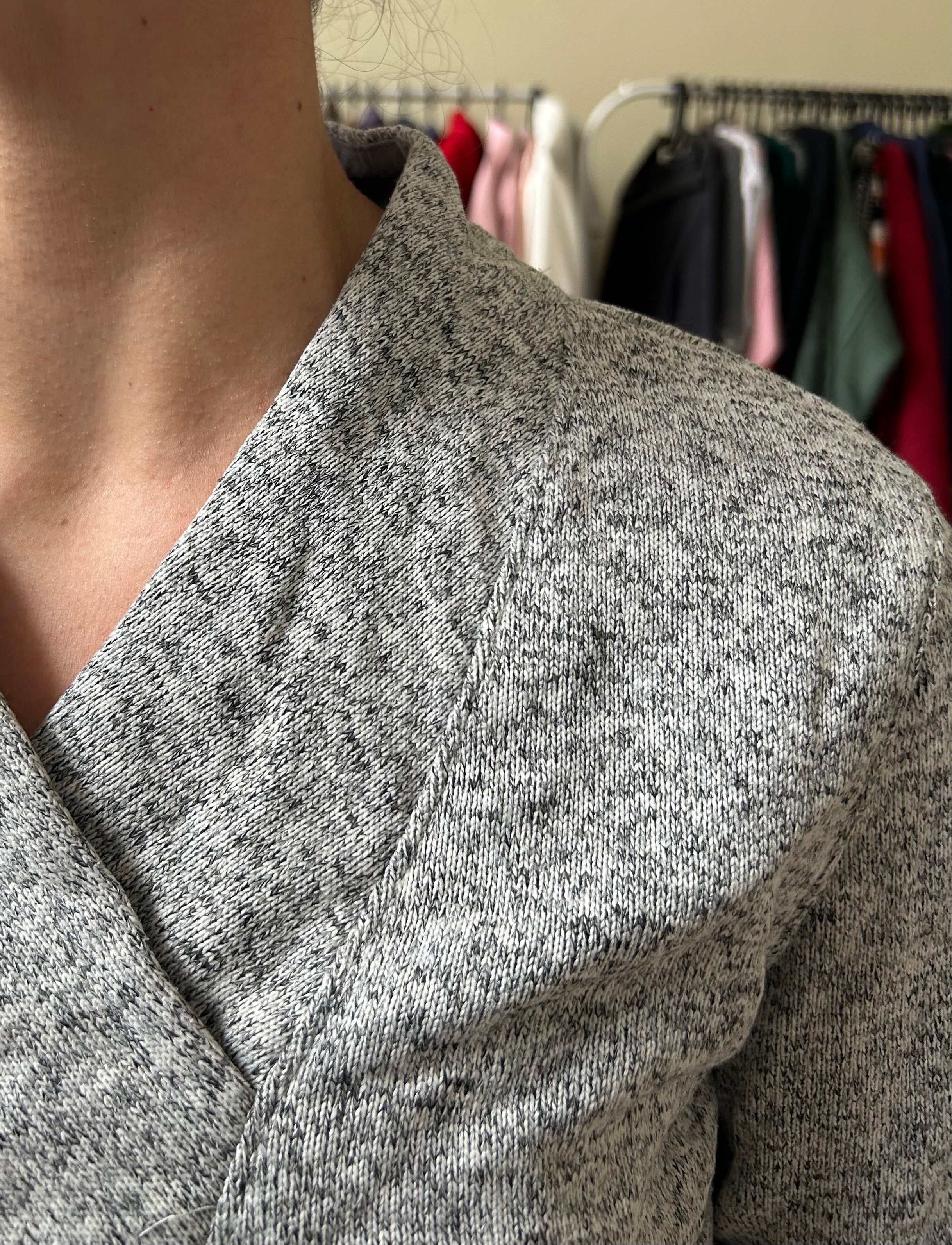 Grey Knitted Shel Fleece M