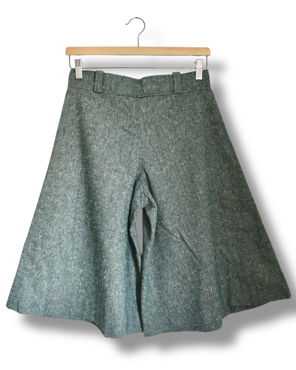 Vintage Women’s Green Wool Tweed Culotte Shorts