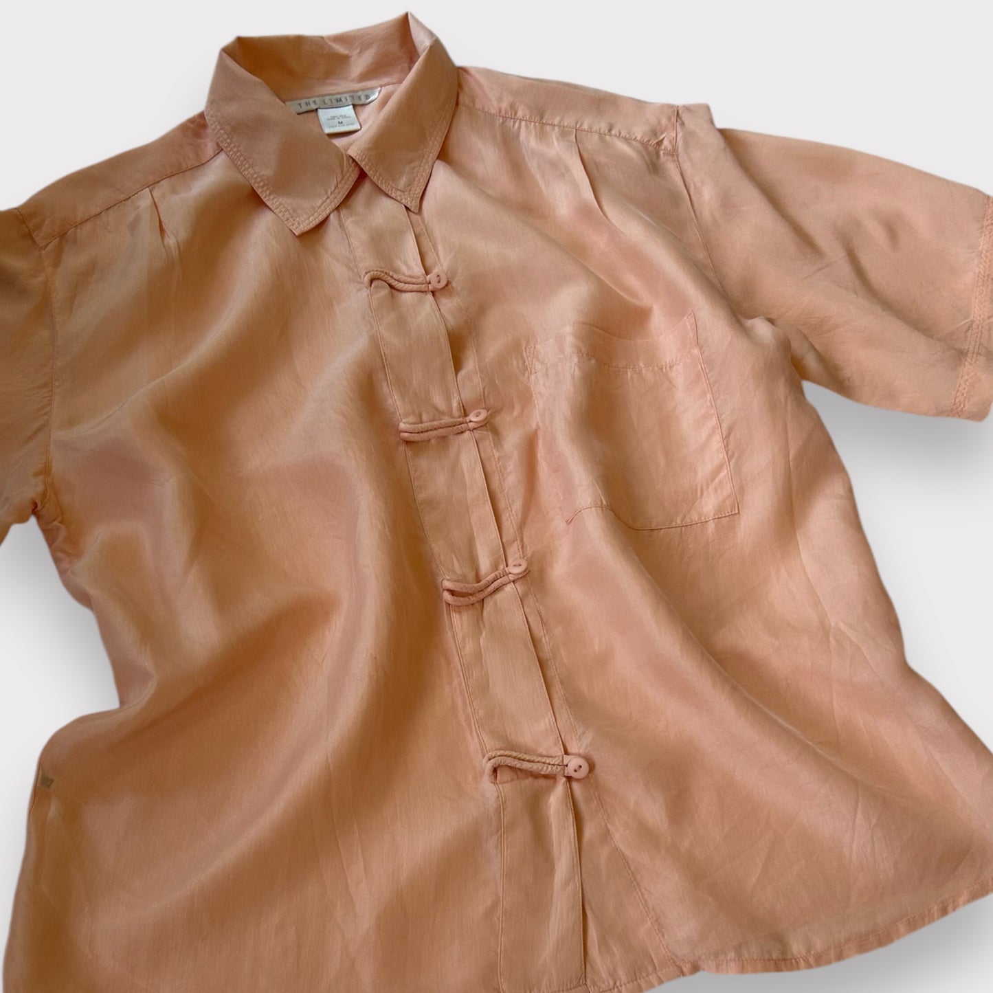 Vintage Silk Peach Shirt