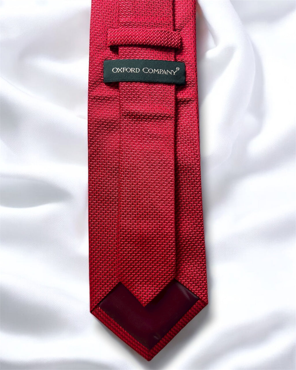 Vintage Silk Tie — Red Textured Weave
