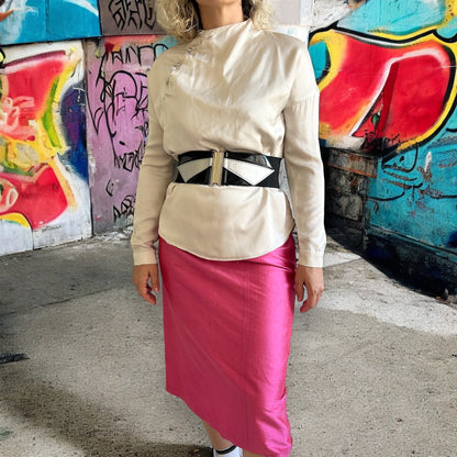 Vintage Silk Pink Skirt