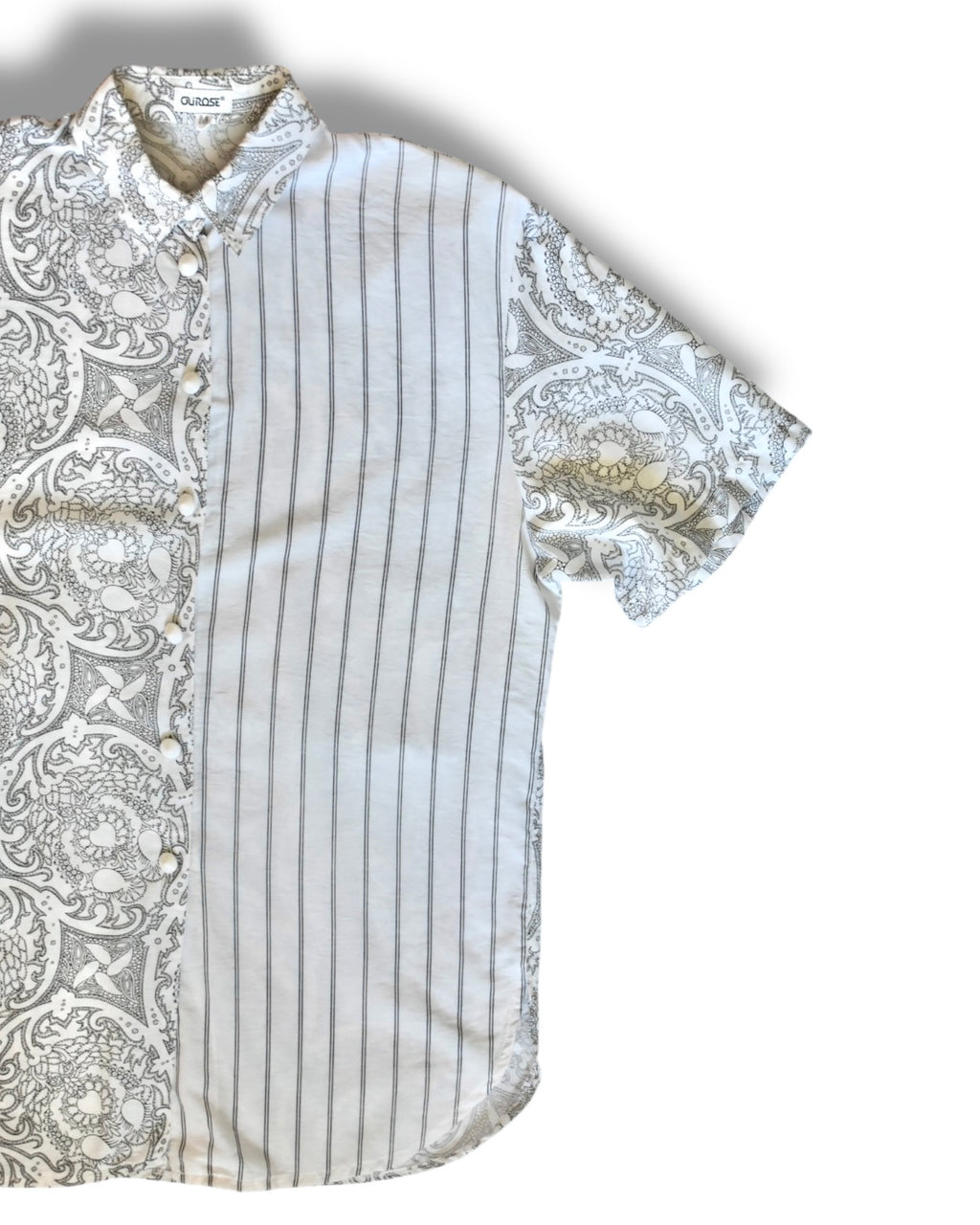 Vintage Button-Up Shirt (Vertical stripes and classic patterns)