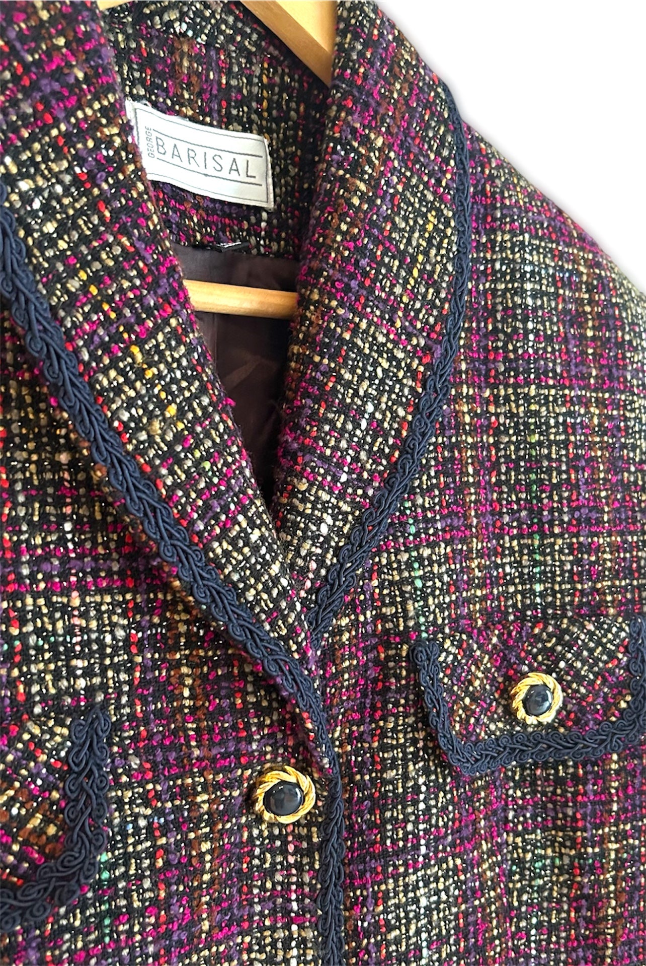 Vintage Tweed Blazer – Multicolor Textured