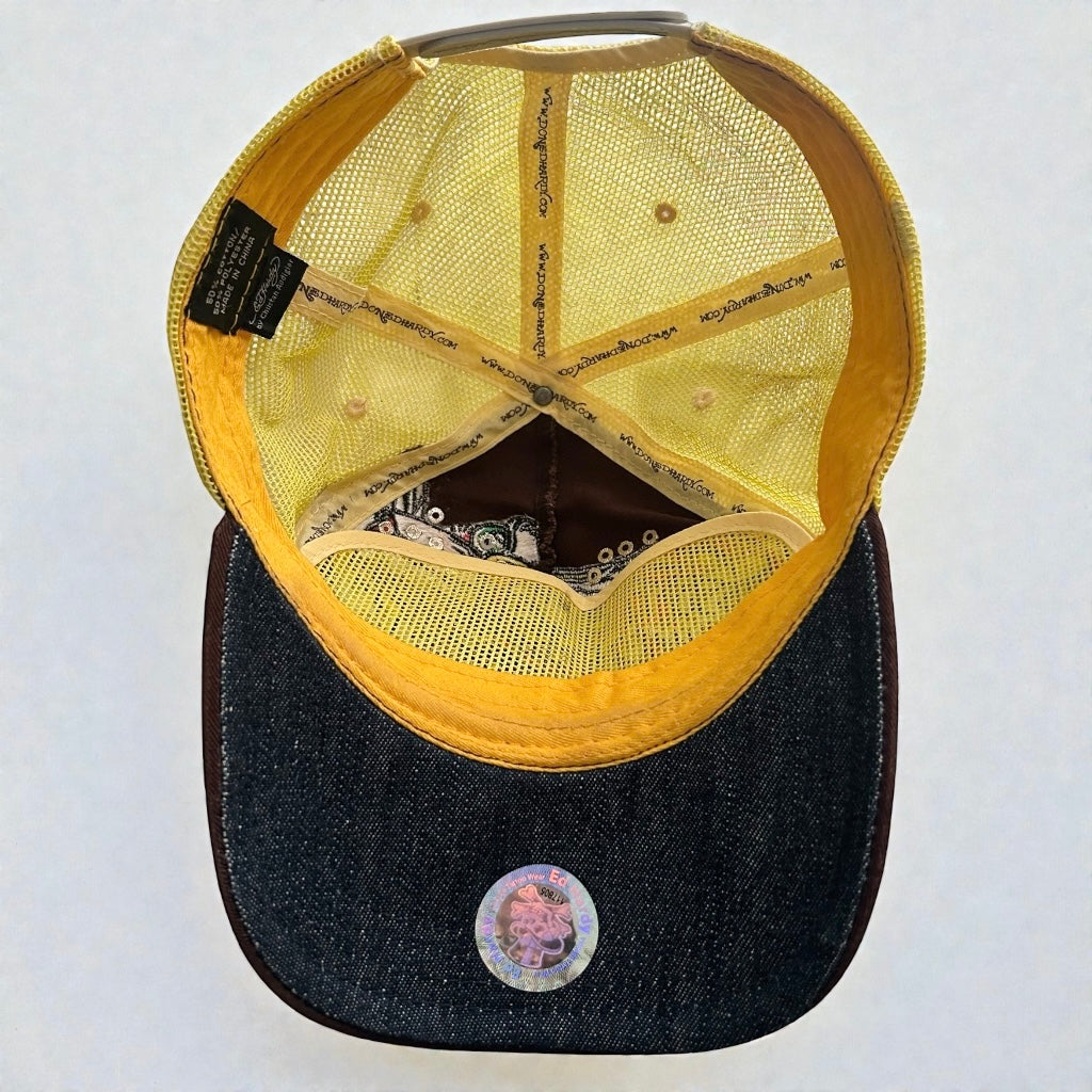 Vintage Ed Hardy Tiger Rhinestone Trucker Hat - Christian Audigier Era