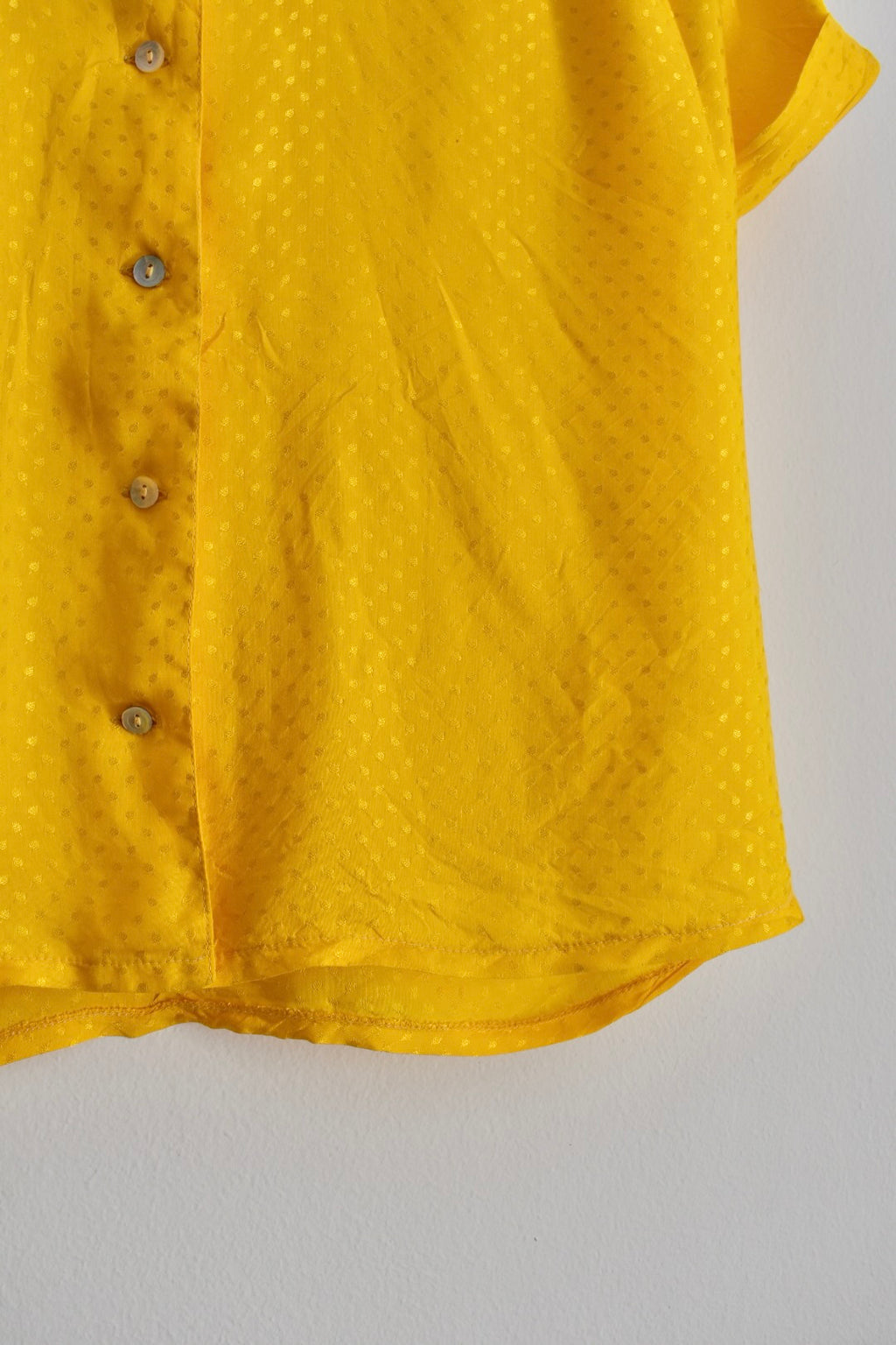 Vintage Mustard Women’s Blouse with Front Buttons