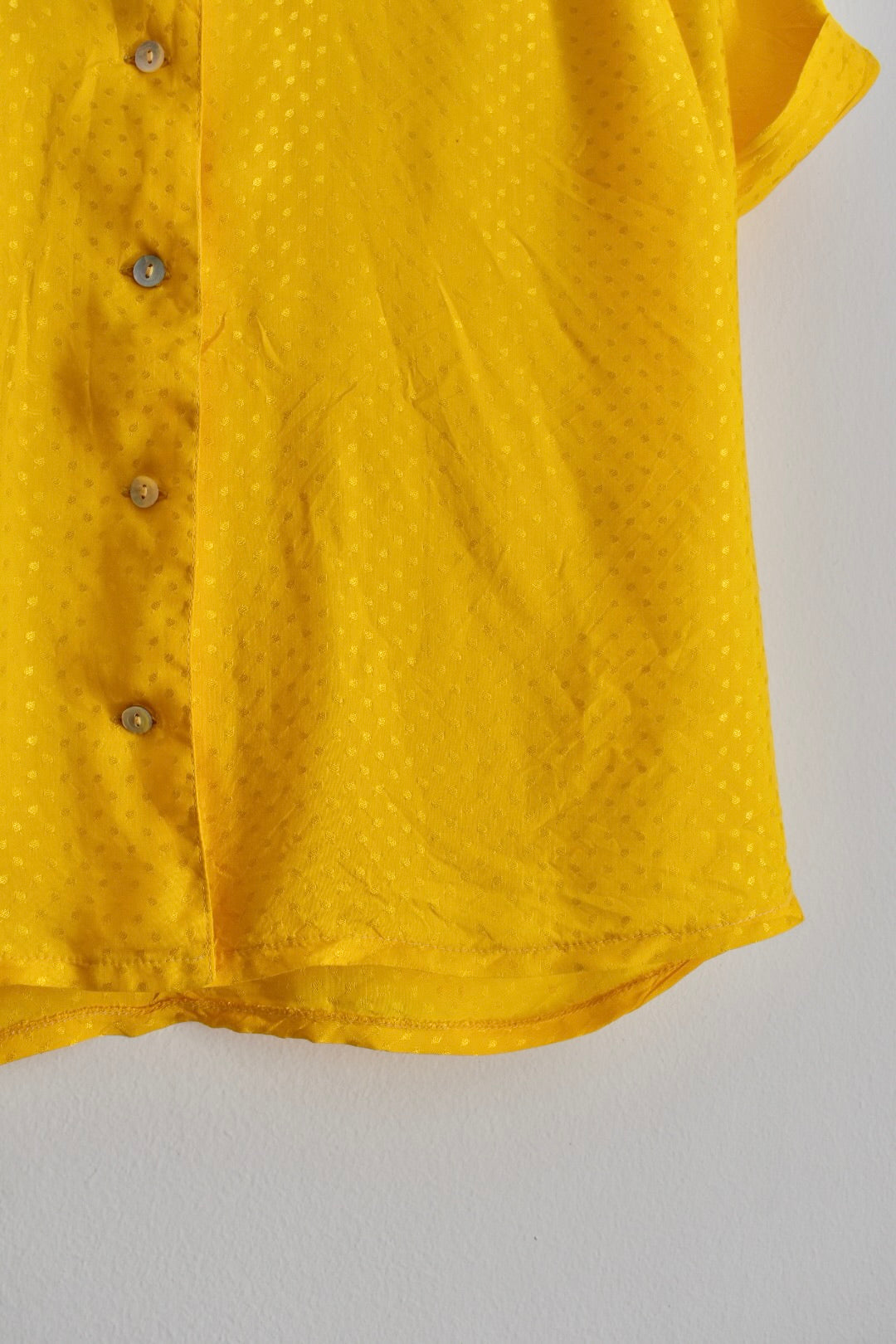 Vintage Mustard Women’s Blouse with Front Buttons