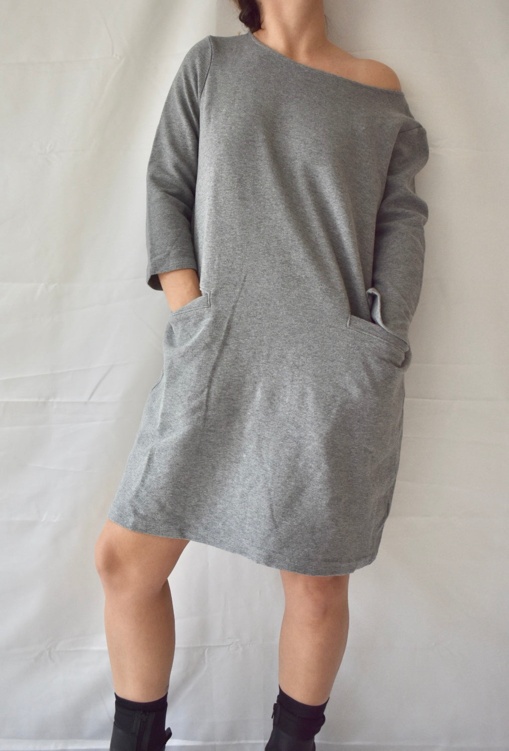 Ribbed Grey Dress