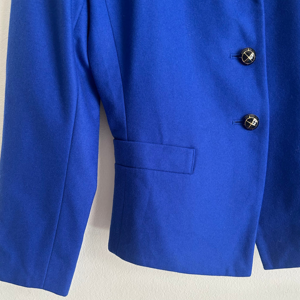 Vintage Wool Blazer with Black Lapel