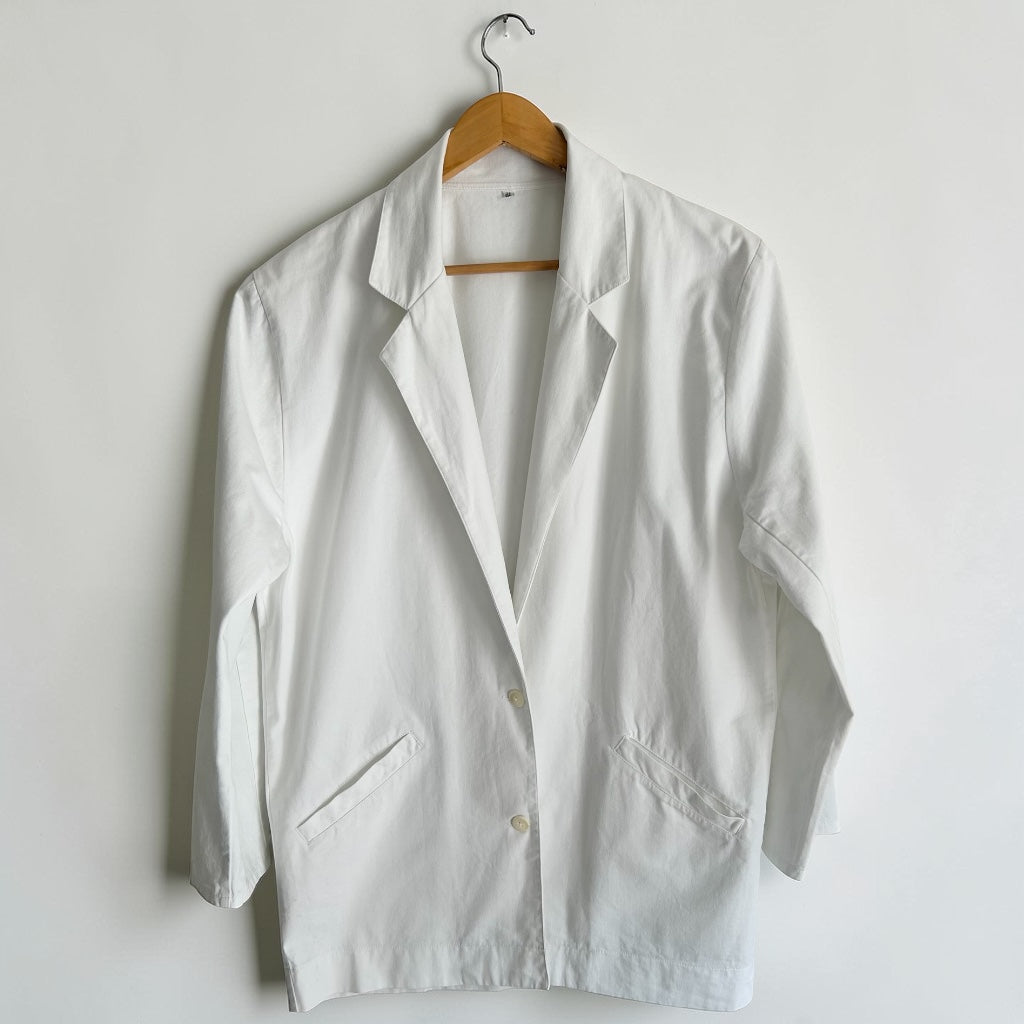 Vintage 90s White Maxi Blazer