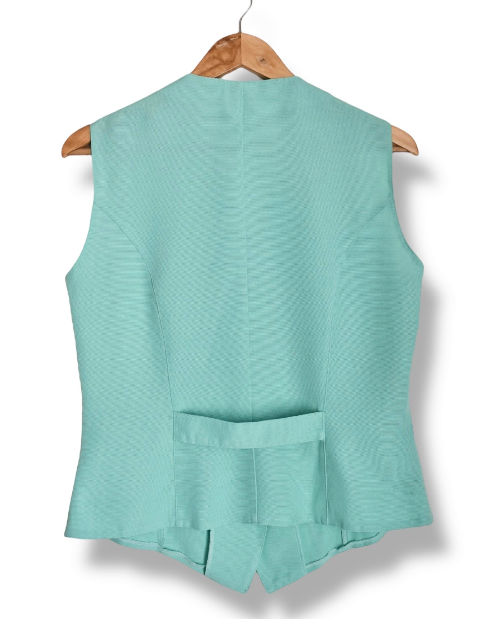 90s Women’s Vest – Mint Colour Ribbed (Size 40)