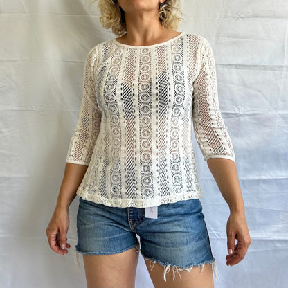 Vintage See Through Long Sleeve Top