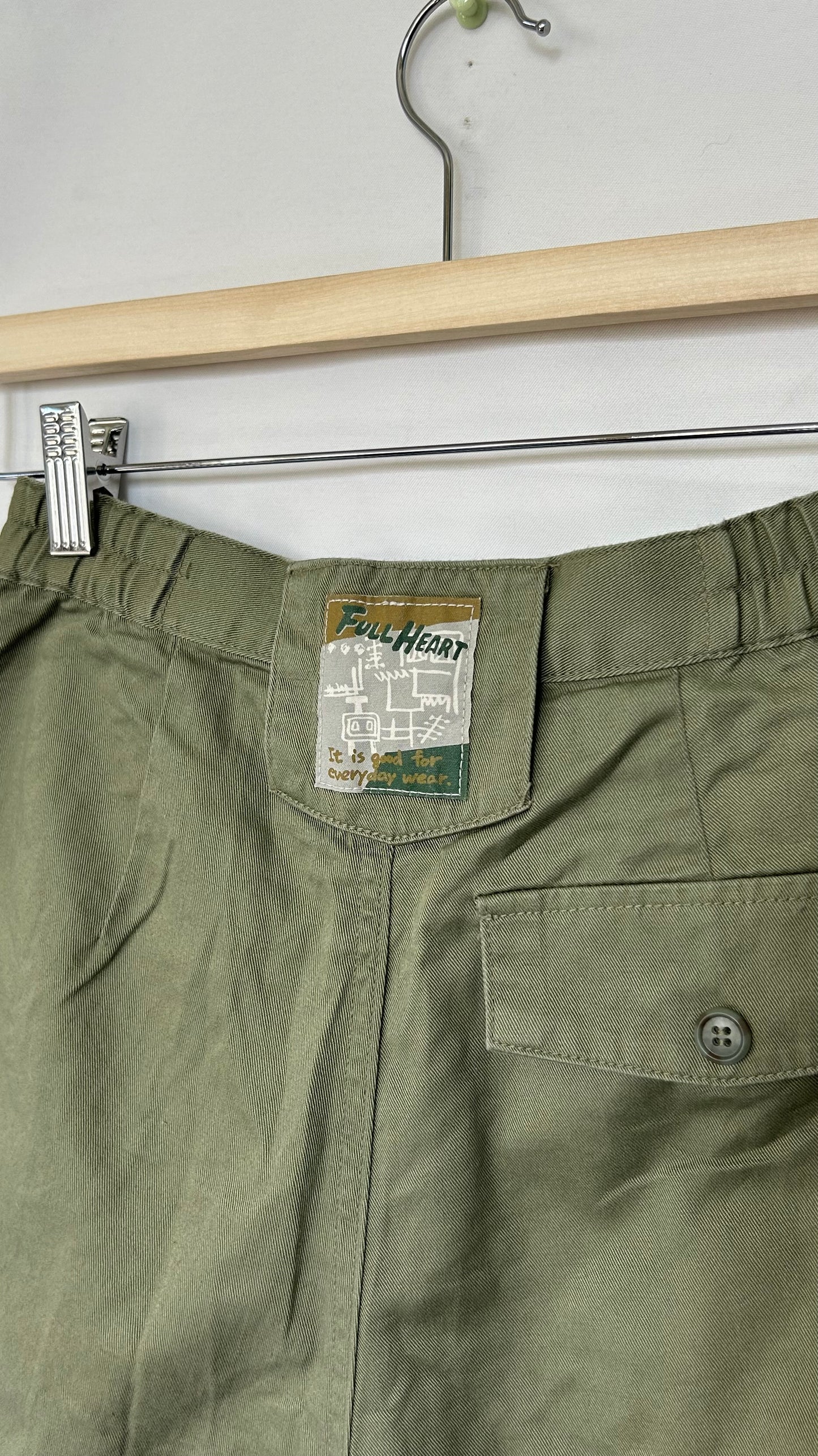 Vintage Olive Green Culottes Bermuda