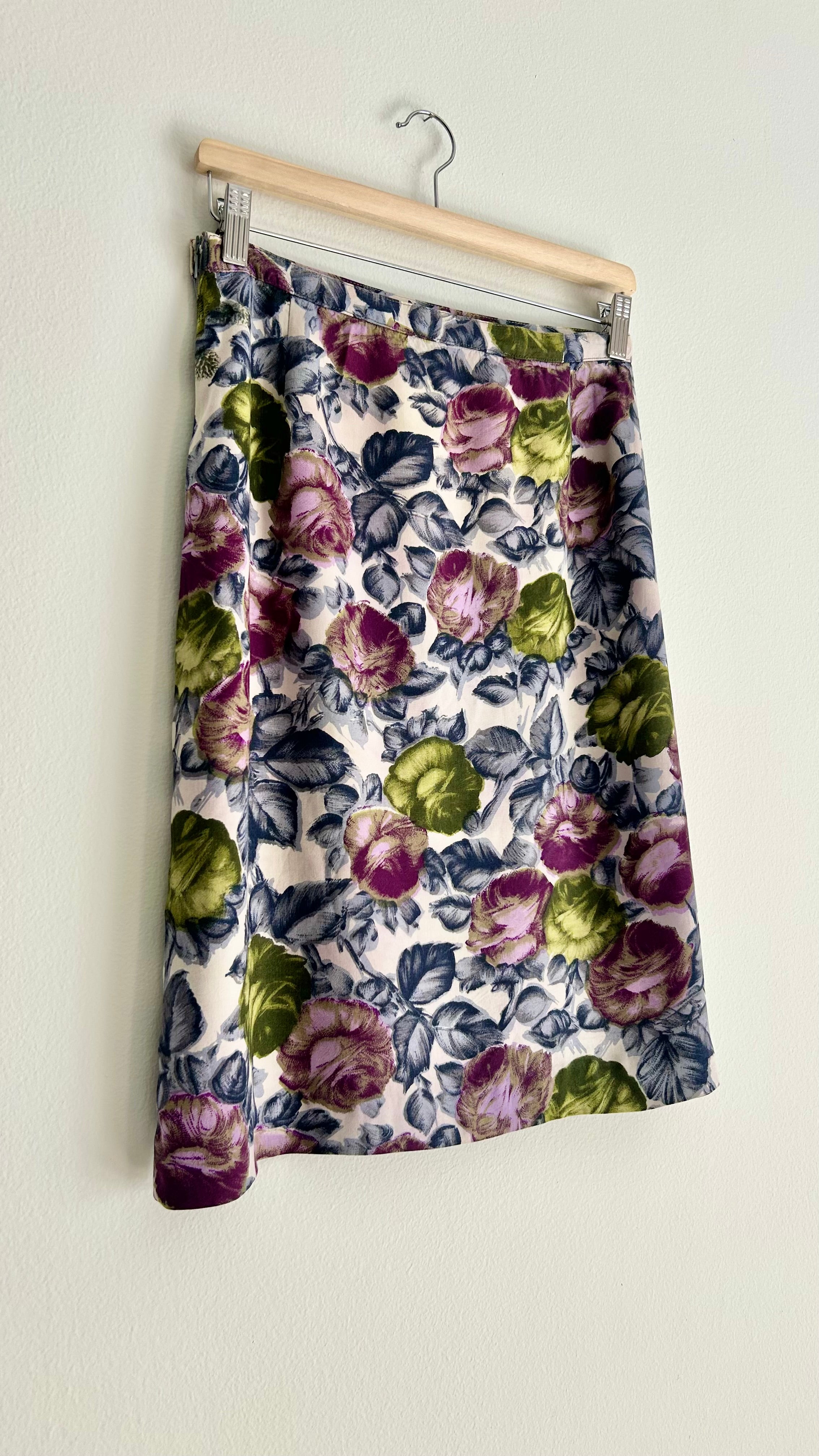 Vintage Floral Cotton Skirt (M–L)