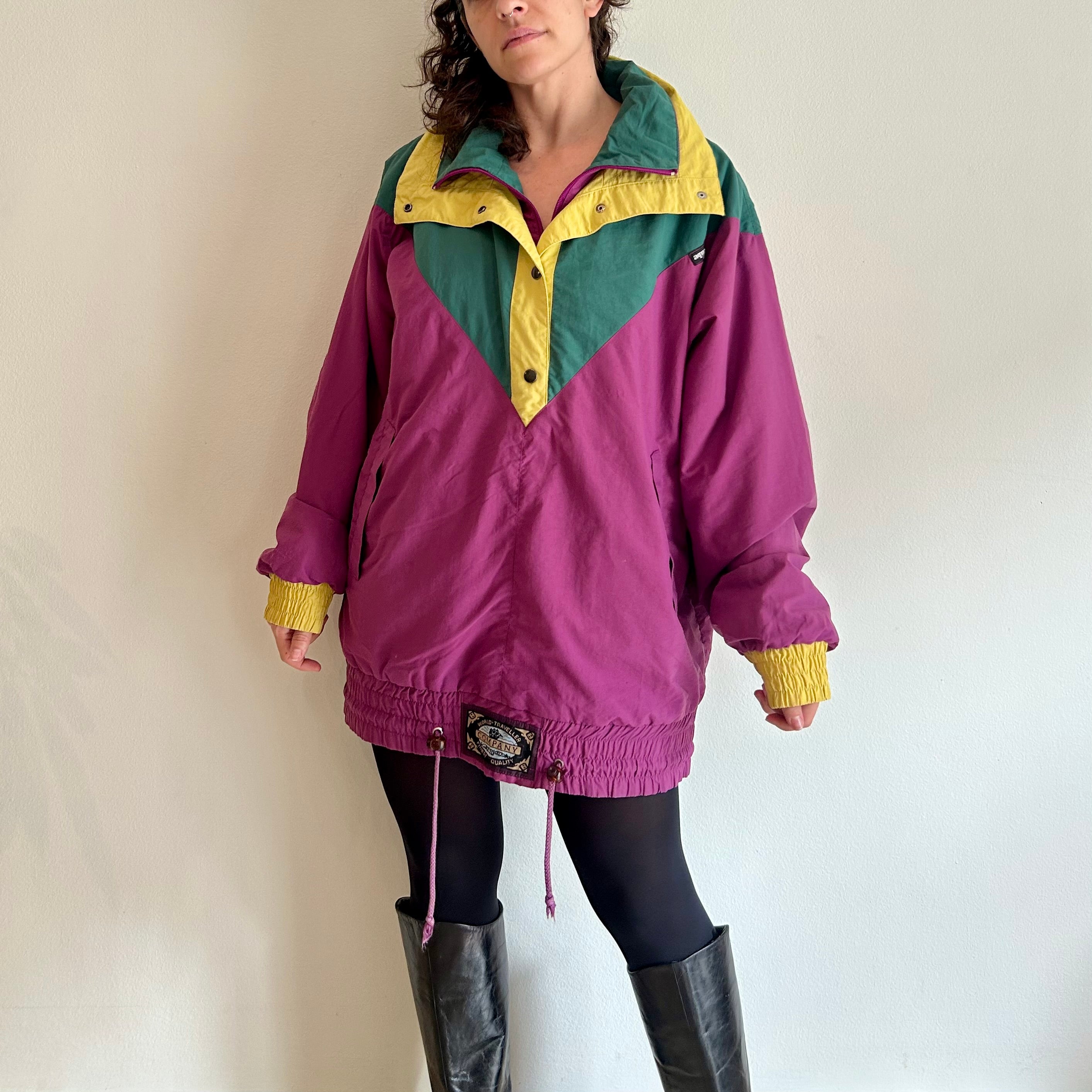 Vintage 90s Color-Block Anorak – Aqua-Tex Outdoor Performance Jacket