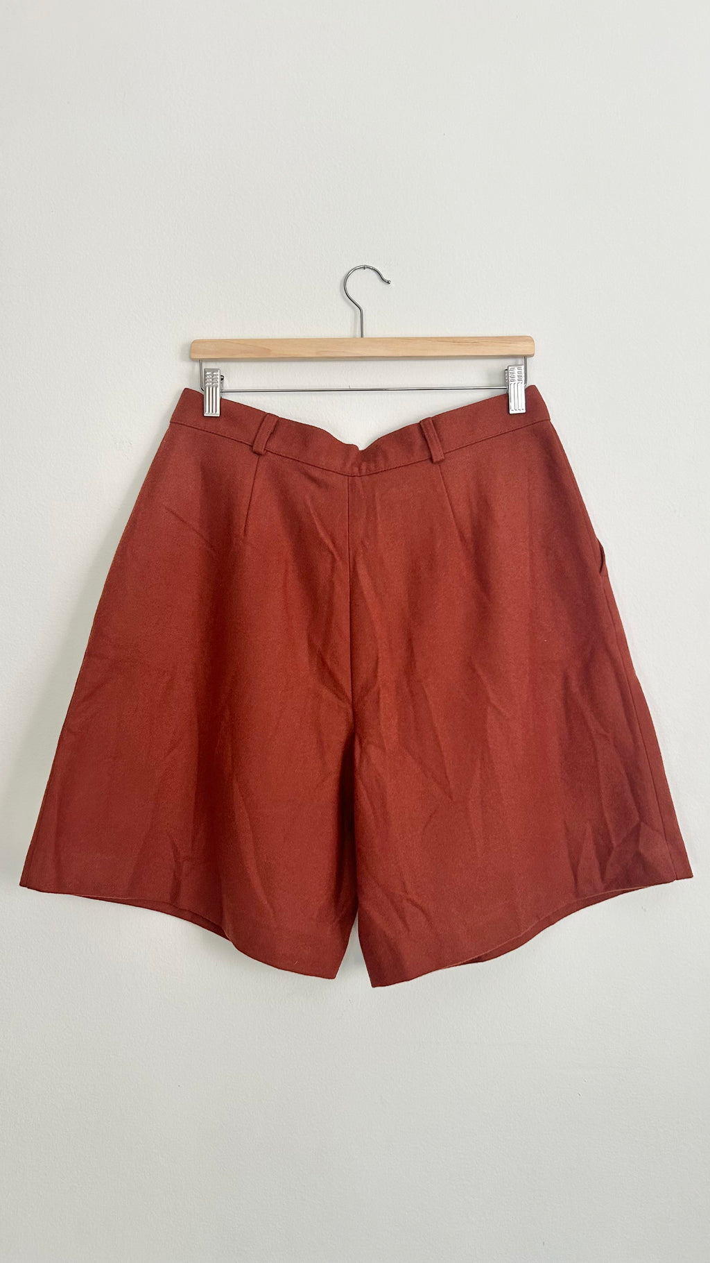 1970s Brick-Red Wool Shorts