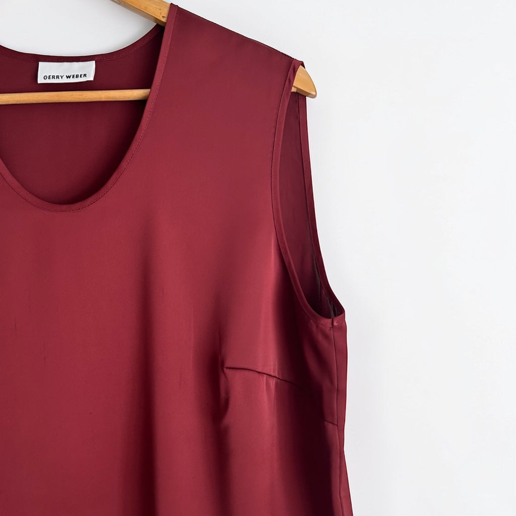 90s Dark Red Fluid Sleeveless Top