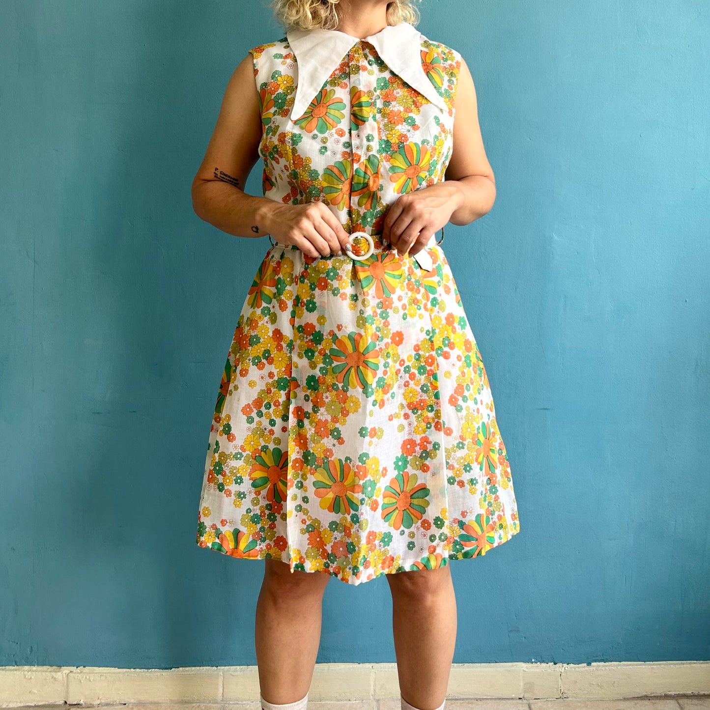 60’s Floral Midi Dress