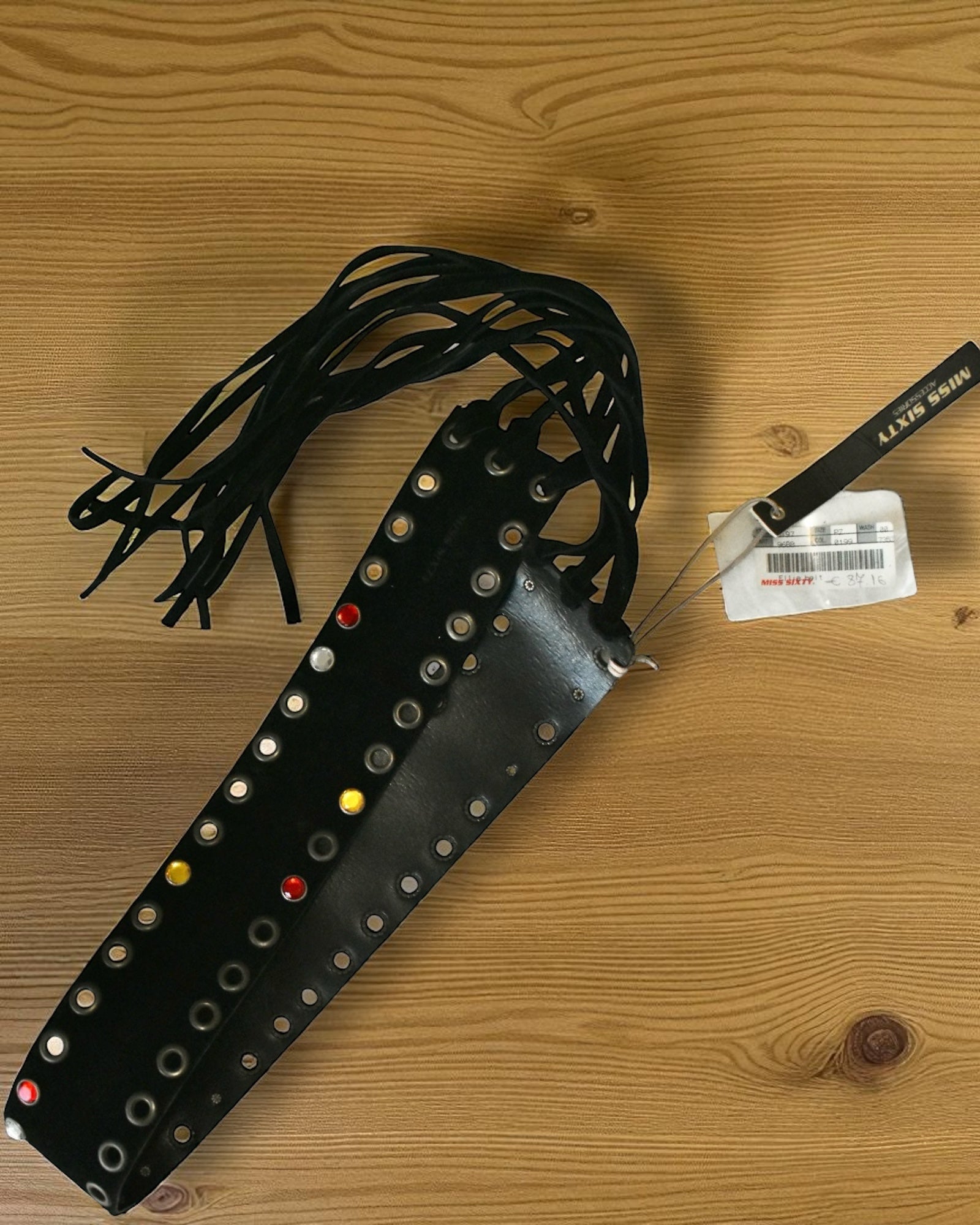 Miss Sixty “Ellie Belt” – Y2K Wide Suede Grommet Lace-Up Belt – Made in Italy – New with Tags