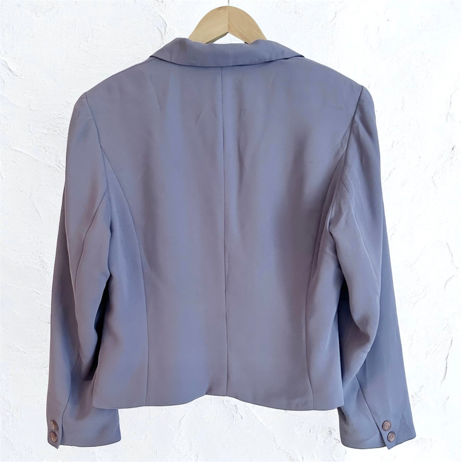 Vintage Cropped Double-Breasted Blazer in Greyish Lilac