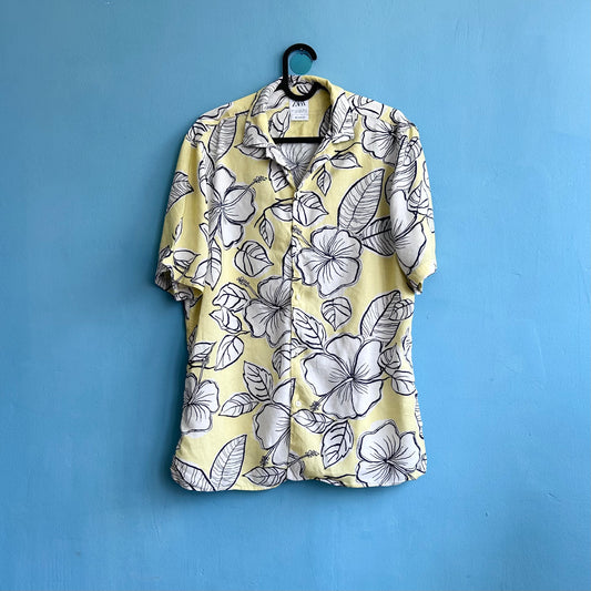 Floral Short Sleeve Shirt (Yellow)