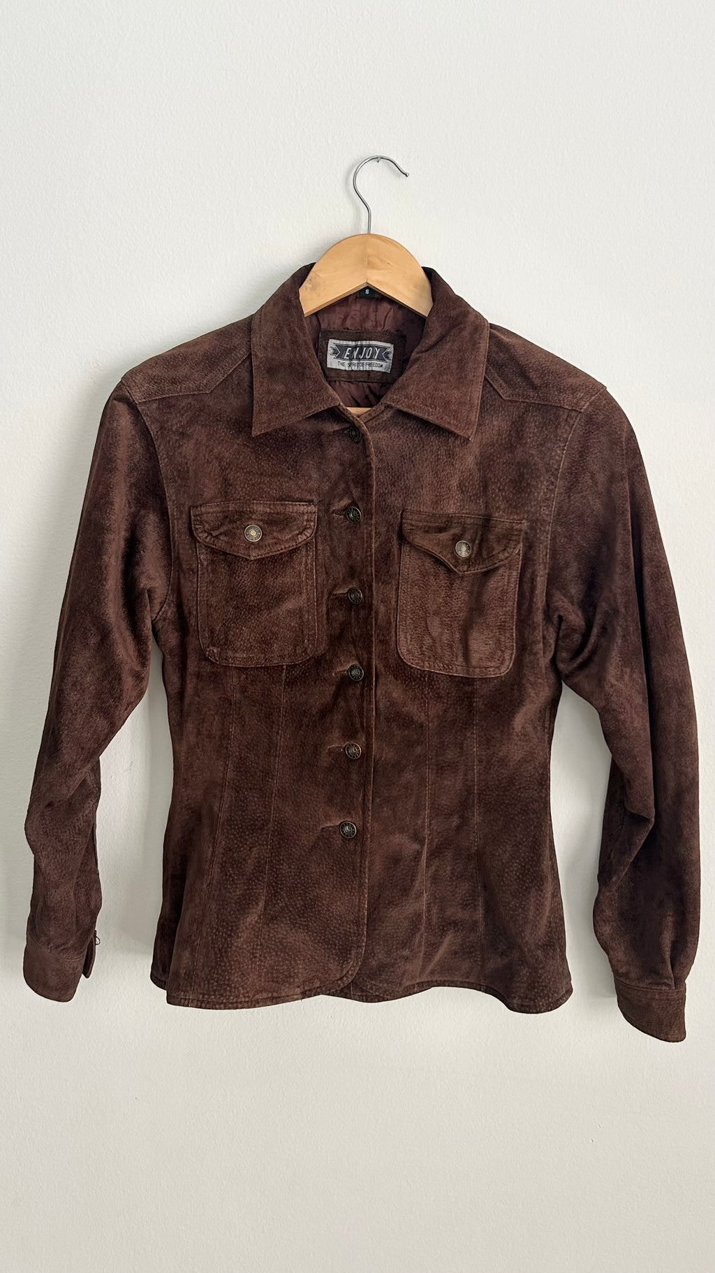 Dark Brown 1970s Leather Button-Up Shirt