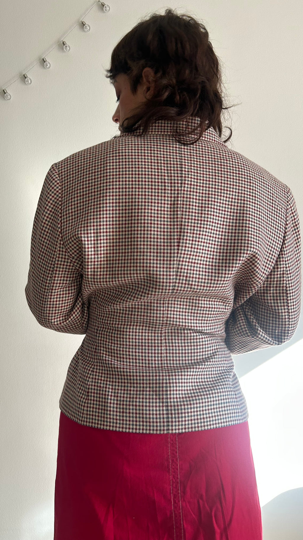 Vintage Check Belted Virgin Wool Blazer