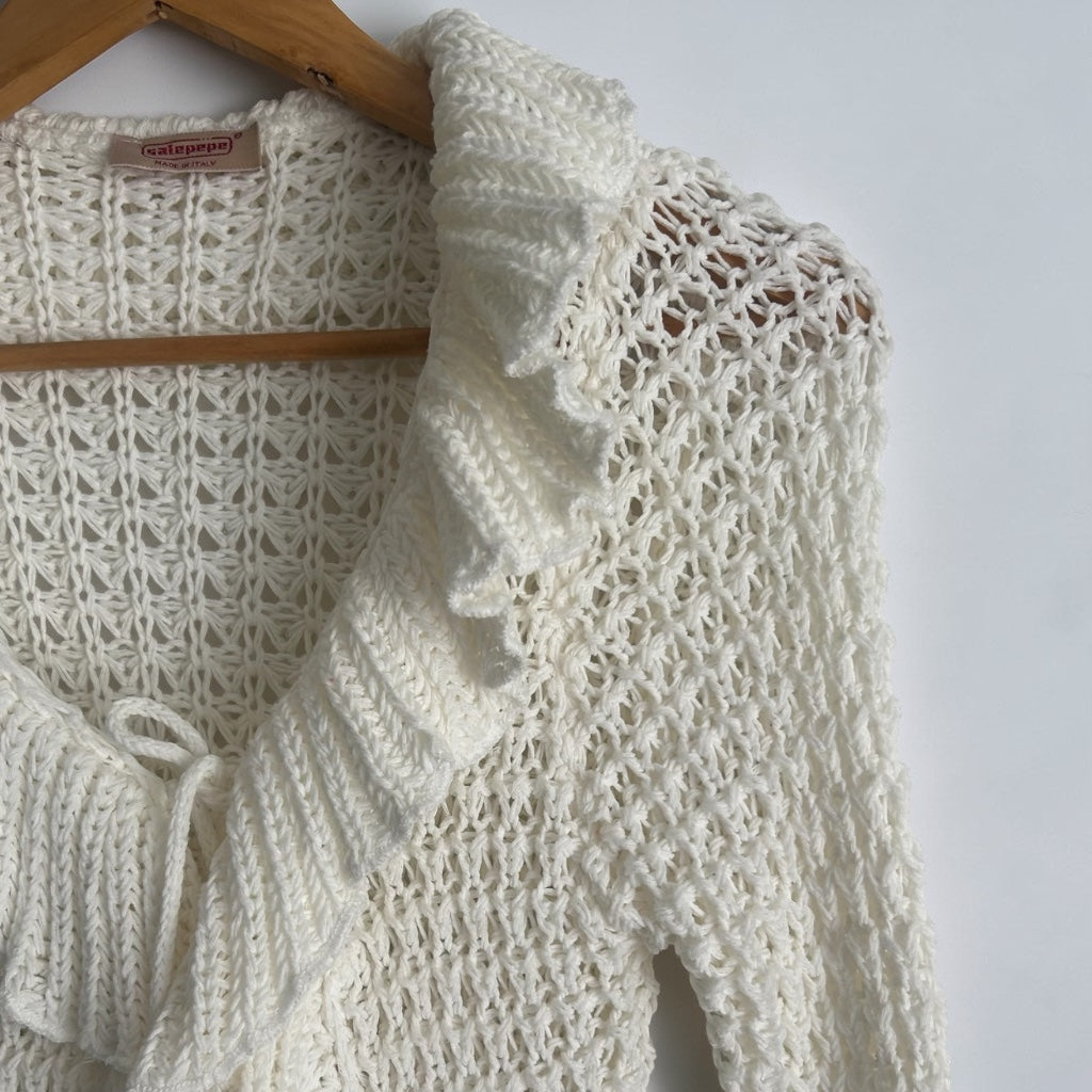 Y2K Coquette Ruffled Cardigan • Soft Cotton Blend