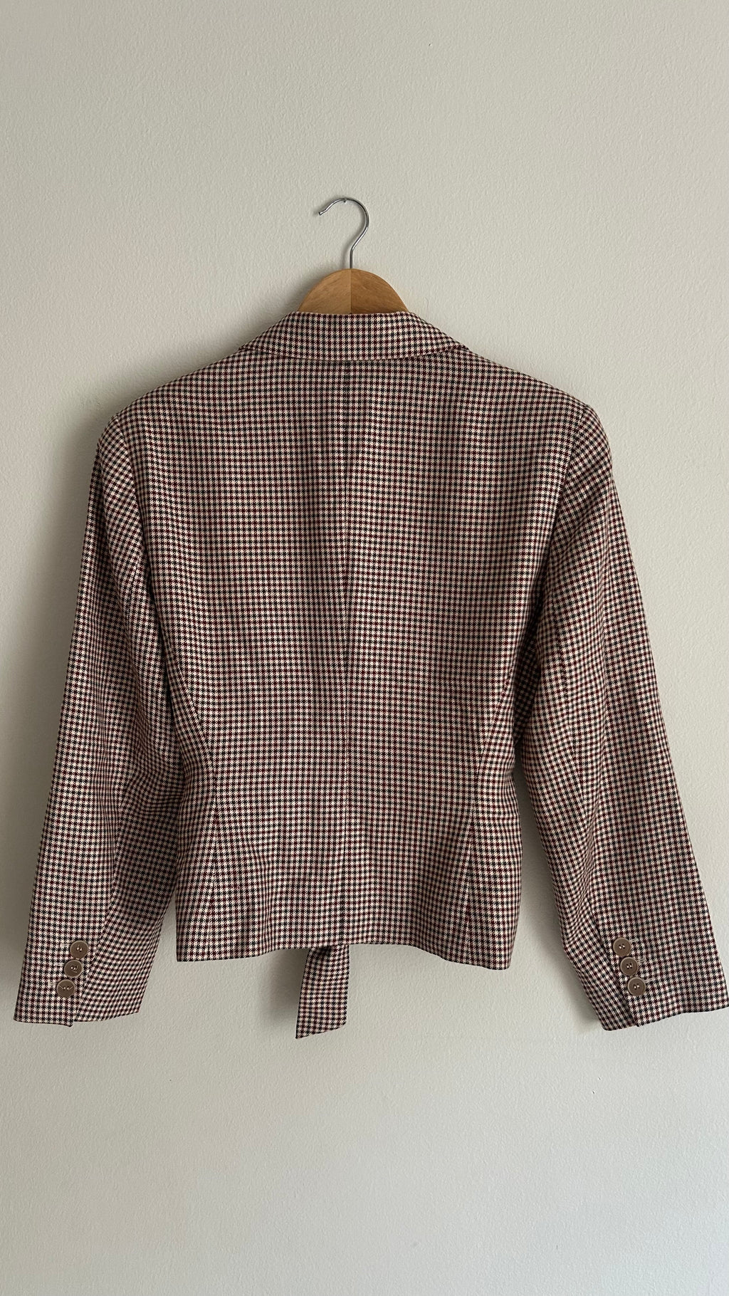 Vintage Check Belted Virgin Wool Blazer