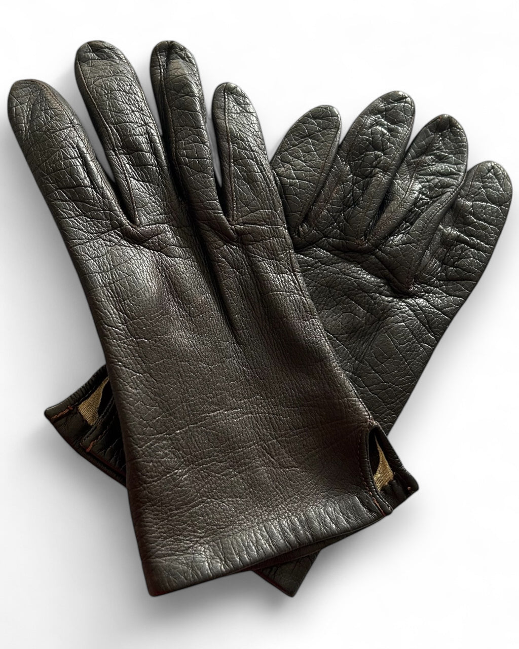 Vintage Classic Dark Brown Leather Gloves