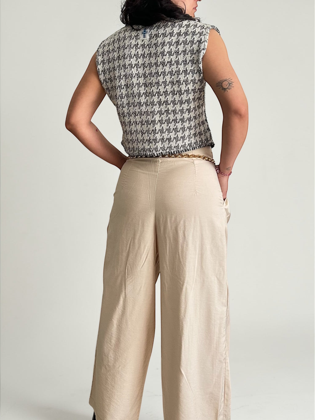 Vintage High-Waisted Pleated Culottes