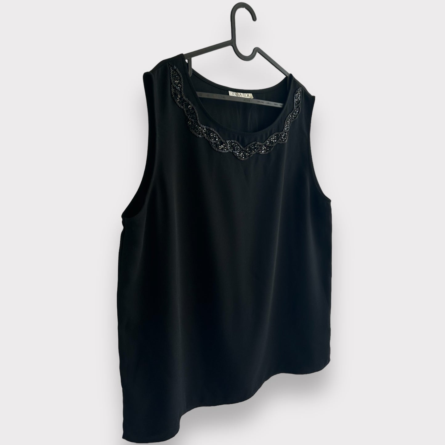 Vintage Sequinned Details Sleeveless Top