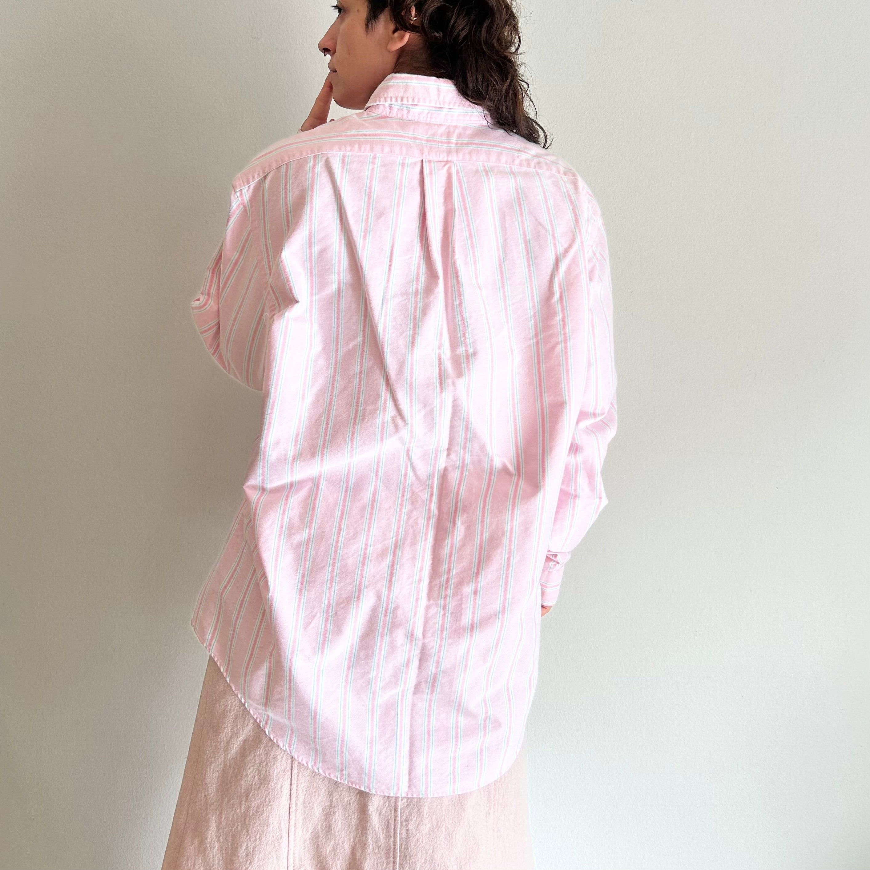 Polo Ralph Lauren "Custom Fit" Oxford – Pink & Mint Candy Stripe