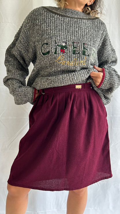 Vintage Bordeaux Skirt