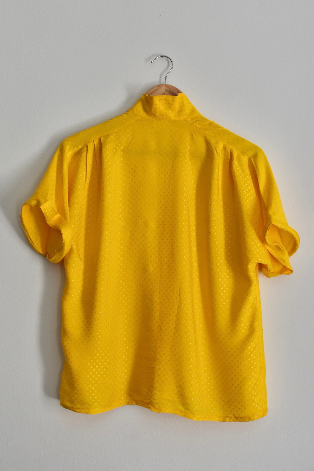 Vintage Mustard Women’s Blouse with Front Buttons