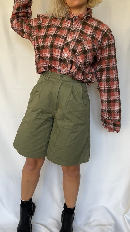 Vintage Olive Green Culottes Bermuda