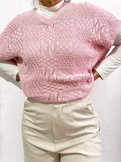 Vintage Light Pink Knitted Vest