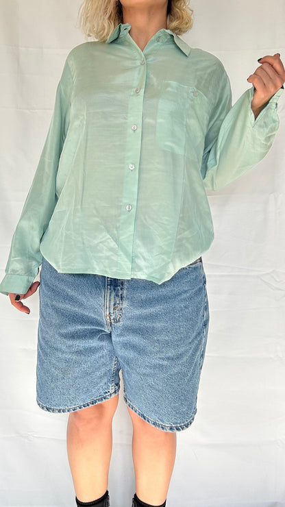 Vintage 100% Silk Long Sleeve Shirt